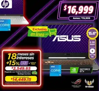 Bodega Aurrerá Asus Laptop 15,6" oferta
