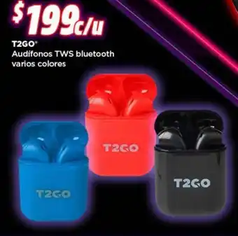 Bodega Aurrerá T2GO Audífonos TWS Bluetooth Varios Colores oferta