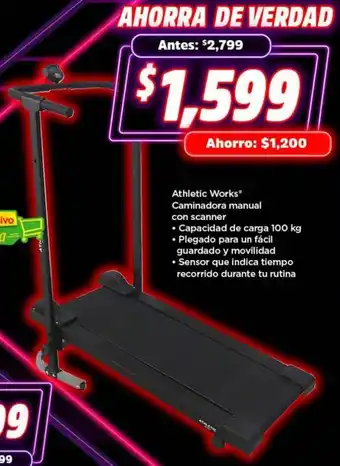 Bodega Aurrerá Athletic Works Caminadora Manual con Scanner oferta