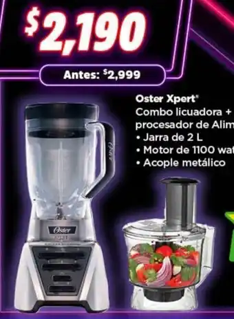 Oster Xpert Combo Licuadora + Procesador de Alimentos 2L