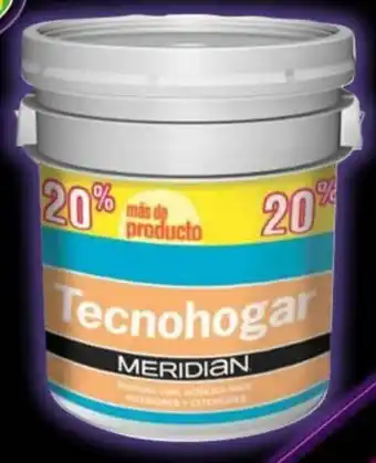 Meridian Tecnohogar Cubeta de Pintura Acrílica Blanca Mate 21,6L