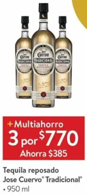 Walmart Tequila Reposado Jose Cuervo Tradicional 3x950ml oferta