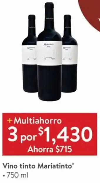 Walmart Vino TInto Mariatinto 3x750ml oferta