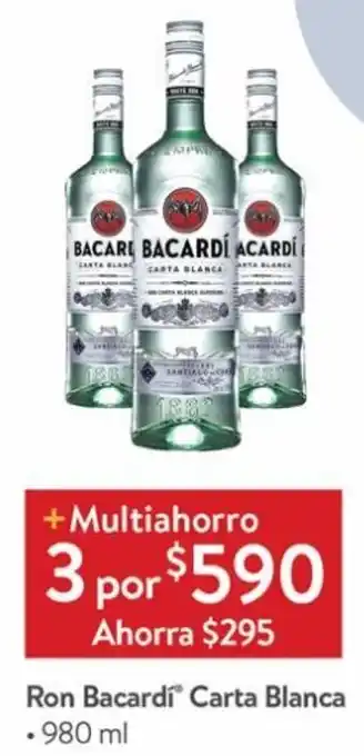 Ron Bacardi Carta Blanca 3x980ml