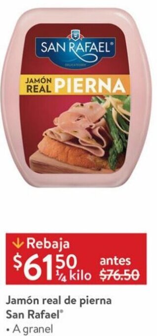 Walmart Jamón Real de Pierna San Rafael oferta