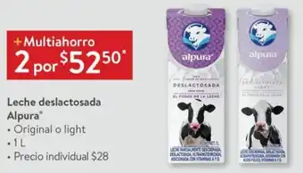 Walmart Leche Deslactosada Alpura 2x1L oferta