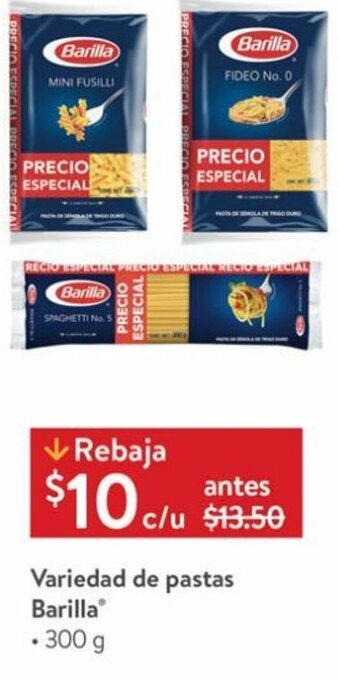 Walmart Variedad de Pastas Barilla 300g oferta
