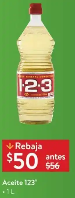 Walmart Aceite 123 1L oferta