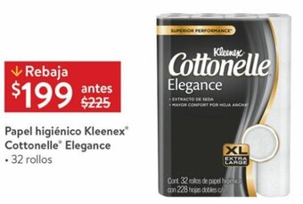 Walmart Papel Higiénico Kleenex Cottonelle Elegance 32 Rollos oferta