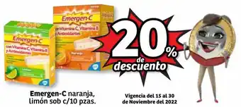 Emergen -C Naranja, Limón sob c/10pzas