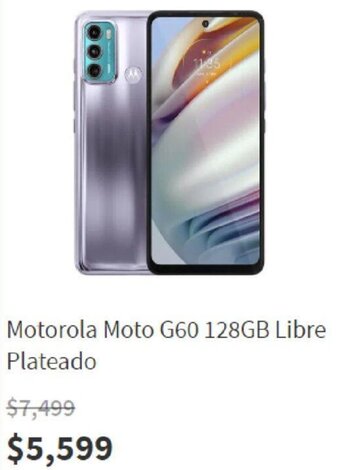Elektra Motorola Moto G60 128GB Libre Plateado oferta