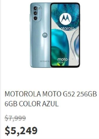 Elektra Motorola Moto G52 256GB 6GB Color Azul oferta