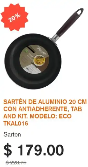 Sartén de Aluminio 20cm con Antiadherente Tab and Kit