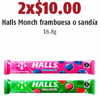 Halls Monch Frambuesa o Sandía 2x16,8g