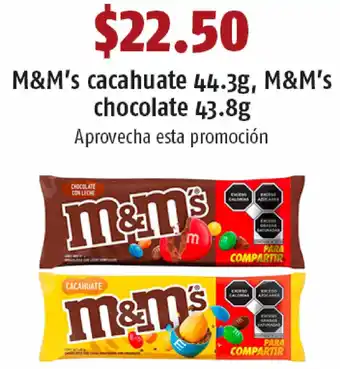 M&M's Cacahuate 44,3g, M&M's CHocolate 43,8g