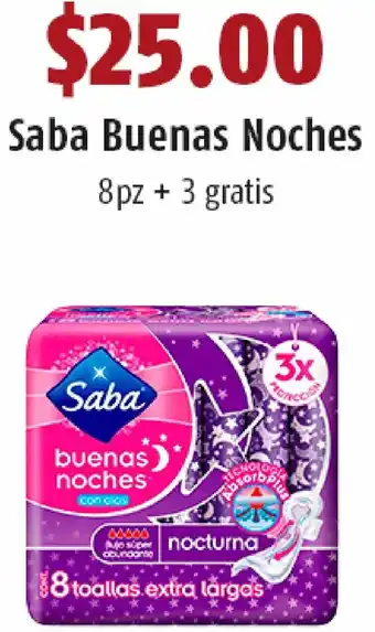 OXXO Saba Buenas Noches 8pz + 3 Gratis oferta