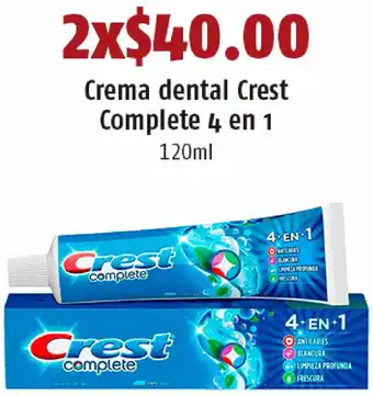 Crema Dental Crest Complete 4 en 1 2x120ml