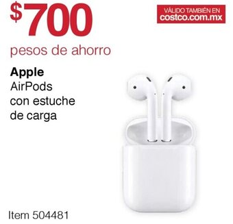 Costco Apple AirPods con Estuche de Carga oferta