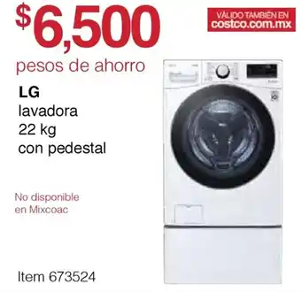 Costco LG Lavadora 22kg con Pedestal oferta