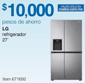 Costco LG Refrigerador 27' oferta