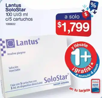 Lantus SoloStar 100 UI/3ml c/5 Cartuchos