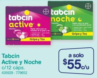 Farmacias Benavides Tabcin Active y Noche c/12 Cáps oferta