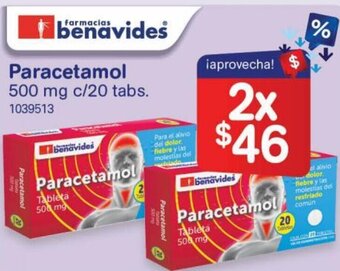Paracetamol 500mg c/20 Tabs