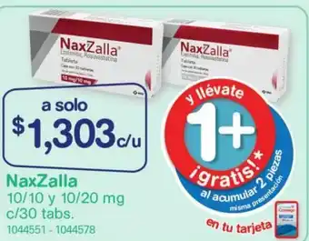 Farmacias Benavides NaxZalla 10/10 y 10/20mg c/30 Tabs oferta