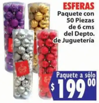 Casa Ley Esferas Paquete con 50 Piezas de 6cms del Depto. de Juguetería oferta