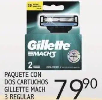 Paquete con Dos Cartuchos Gillete Mach 3 Regular