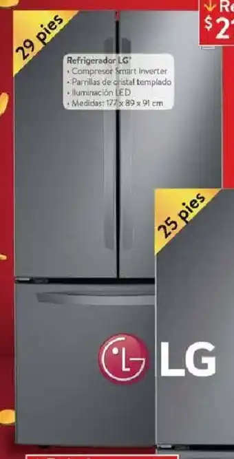 Walmart Refrigerador LG 29 Pies oferta