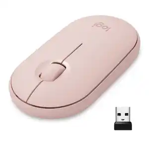 MOUSE INALÁMBRICO LOGITECH PEBBLE M350 (ROSA, USB)