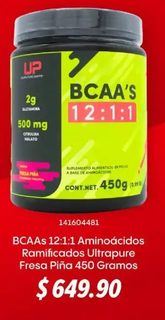 Bcaas 12:1:1 aminoácidos ramificados ultrapure fresa piña 450 gramos
