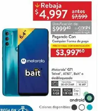 Walmart Motorola G71 Telcel AT&T Bait 6,4" oferta