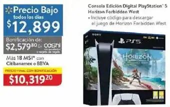 Walmart COnsola Edición Digital PlayStation 5 Horizon Forbidden West oferta