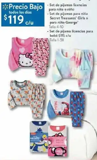 Walmart Set de Pijamas Licencias para Niña o Niño oferta