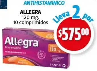 Farmacias Guadalajara Allegra Antihistamínico 120mg oferta