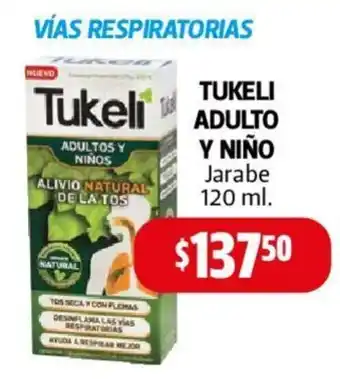 Farmacias Guadalajara Tukeli Vías Respiratorias Adulto y Niño 120ml oferta