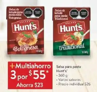 Walmart Hunt's Salsa para pasta oferta