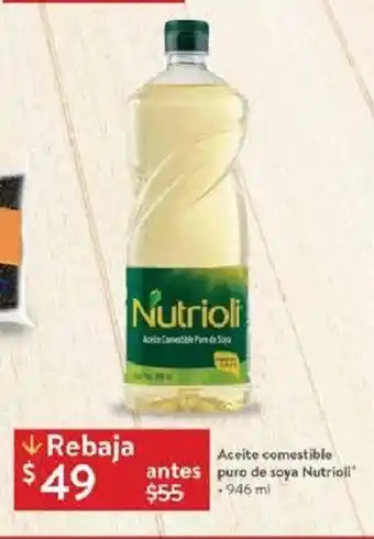 Walmart Nutrioli Aceite comestible puro de soya 946 ml oferta