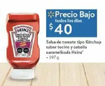 Walmart Heinz Salsa de tomate tipo ketchup sabor tocino y cebolla caramelizada oferta