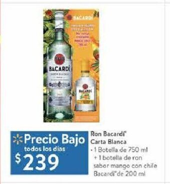 Walmart Ron Bacardi Carta Blanca oferta