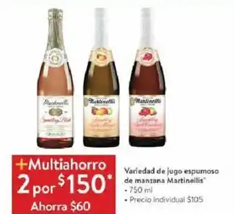 Walmart Martinellis Variedad de jugo espumoso de manzana 750 ml oferta