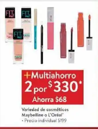 Maybelline o LÓreal Variedad de cosmeticos
