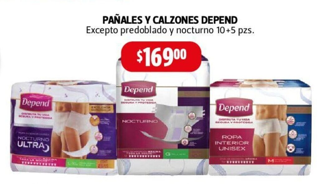 Depend Pa ales y Calzones oferta en Farmacias Guadalajara