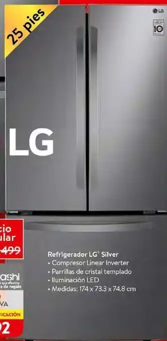 Walmart Refrigerador lg silver oferta