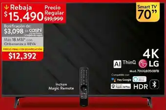 Walmart Smart tv lg 4k 70" oferta