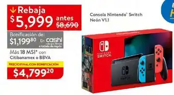 Walmart Consolas nintendo switch neón oferta