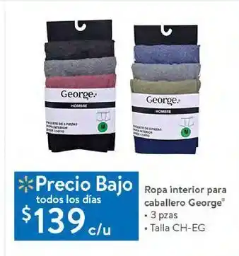 Walmart Ropa interior para caballero george oferta