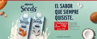 Walmart Alimento líquido sin azúcar añadida almendra o coco alpura seeds semillas 946ml oferta